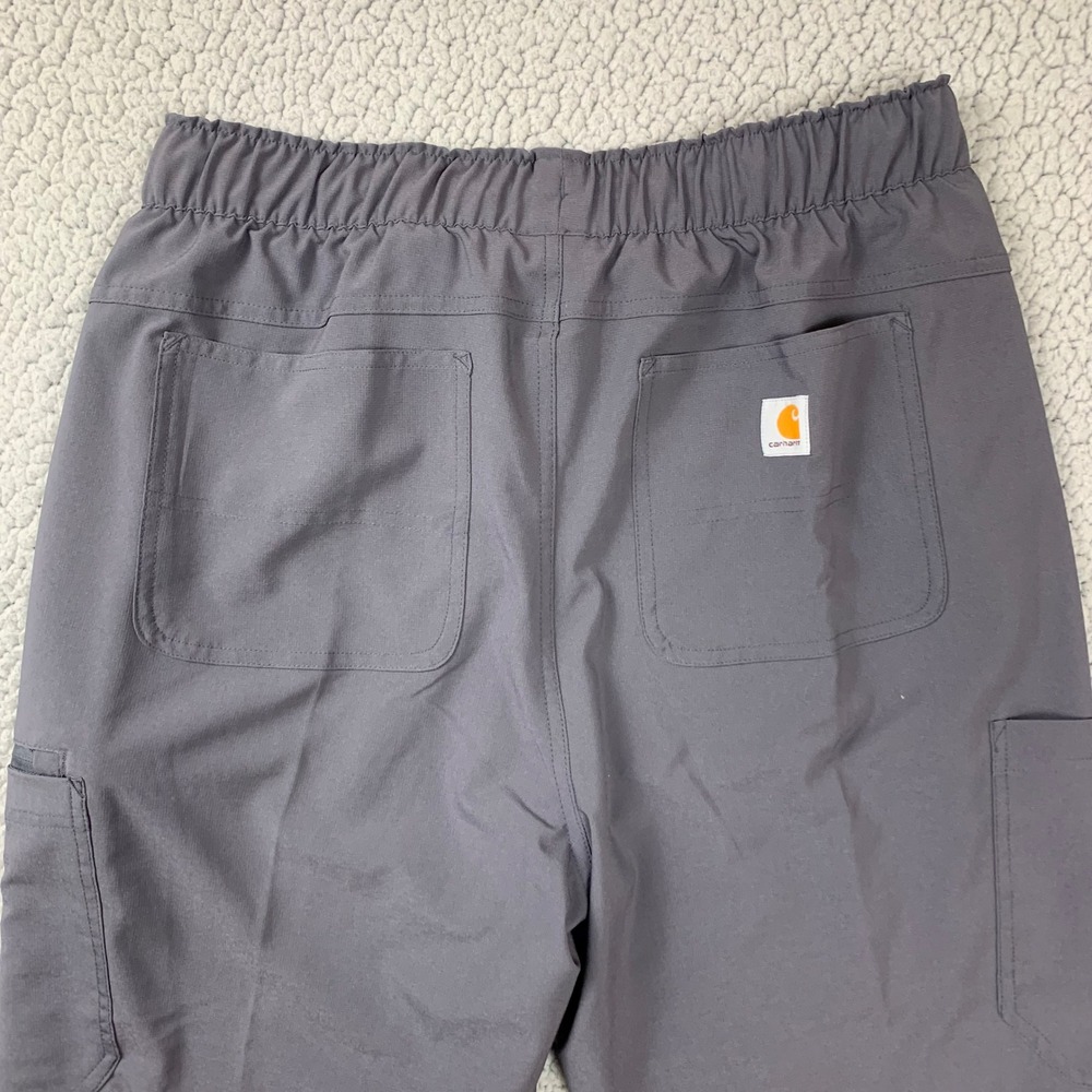 Carhartt Force Cross-Flex Scrub Pants Womens M Gray Cargo Medical Nurse C53210 - Picture 4 of 9